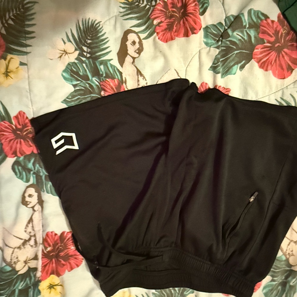 Black Athletic Shorts with Logo